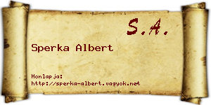 Sperka Albert névjegykártya