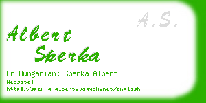 albert sperka business card